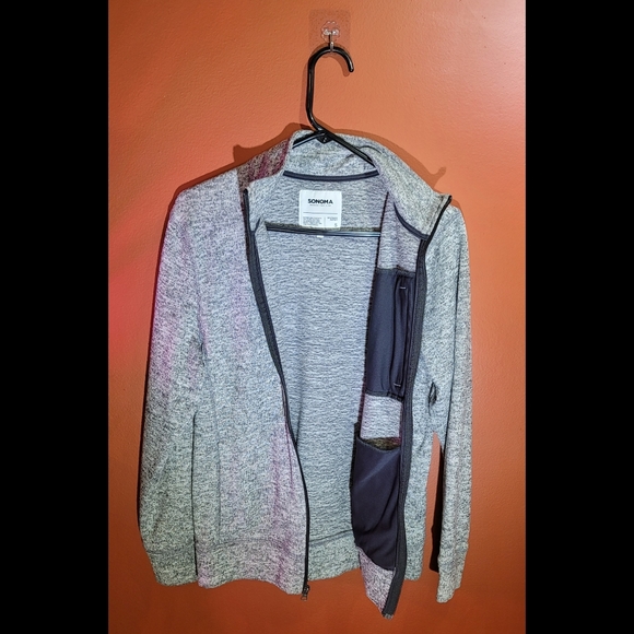 Gray Zip Up Sweater Long Sleeve Small - Sonoma - Picture 3 of 4